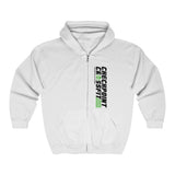 Option 2: Zip Front Hoodie (Green & White)